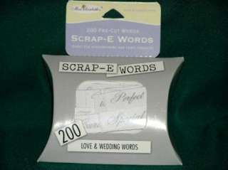 SCAPBOOKS CRAFT PROJECT LOVE & WEDDING WORDS SILVER NEW  