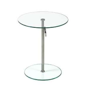  Rafaella Round Adjustable Side Table (Clear) Office 