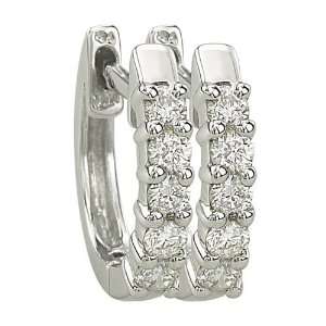  14K White Gold 1/5 ct. Diamond Huggie Earrings Katarina Jewelry