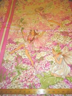 Michael Miller Fabric Cicely Mary Barker Pink Petal Fairies Panel 3 