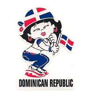 DOMINICAN REPUBLIC GIRL FULL COLOR CAR STICKER