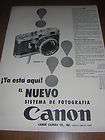 1956 CANON CAMERA MODELO Vt YA ESTA AQUI VINTAGE mr2 PRINT AD in 
