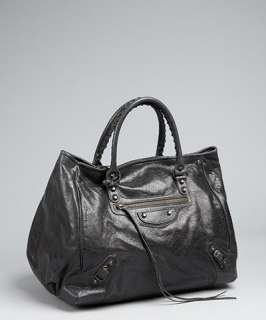 Balenciaga grey glazed lambskin Sunday large tote