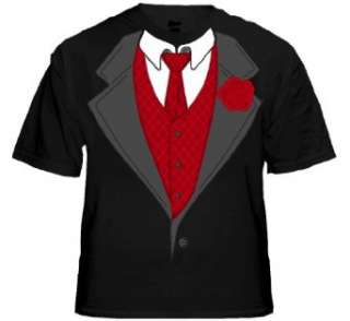  Tuxedo Shirts   Formal Tuxedo T Shirt With Red Tie And 