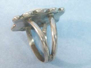 vtg 50s 70s Sterling Silver Wh Moonstone Turquoise Ring  
