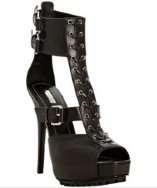 style #306635201 black leather Doran cutout platform sandals
