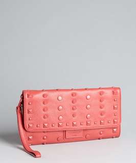 BCBGMAXAZRIA peony leather Eve studded clutch