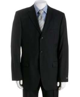 Hugo Boss navy wool 3 button Rossellini Movie suit with flat front 