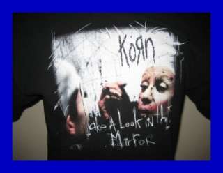 Korn Take a Look in the Mirror Tour T Shirt L Mint  