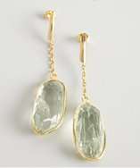 Jardin gold plated prasiolite drop earrings style# 318452301