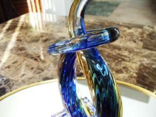 Lg Murano Art Glass Freeform Swirl & Tie Twist Figurine  