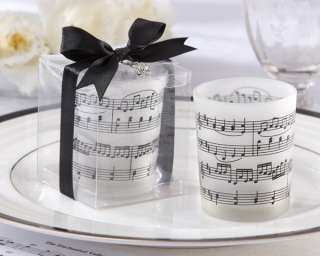 Music of the Heart Frosted Glass Tealight Holder Wedding Shower Party 