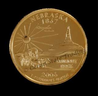   Complete Set Of 24 kt Gold Plated Quarters   D Mint (5 Coins)  