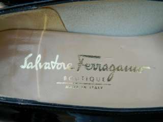 Salvatore Ferragamo Classic Black Patent Leather Pumps, US size 7 