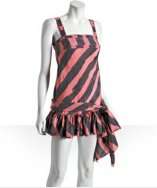 style #304042601 pink striped silk cotton Marcia belted mini dress