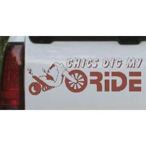   Ride Funny Car Window Wall Laptop Decal Sticker    Brown 36in X 12.3in
