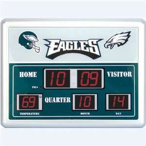   Eagles NFL Scoreboard Clock & Thermometer (14x19)