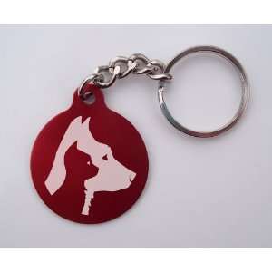  Laser Etched Dog & Cat Profiles Key Chain 