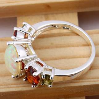Pink Opal Garnet Gemstone Silver Ring Size #7 CR114 Hot  