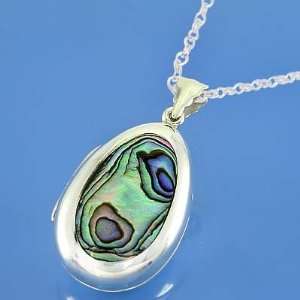   Grams 925 Sterling Silver Abalone Shell Pear Lockets 