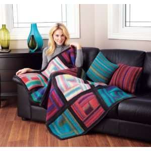  Colorful Log Cabin Throw