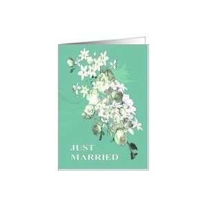  Bridal Flowers   Just Married Card Card Health & Personal 