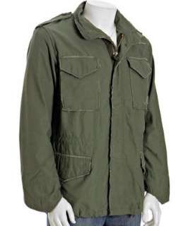 Monarchy army green distressed canvas hooded zip jacket   up 