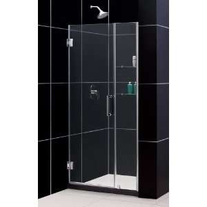   43â Adjustable Shower Door with Glass Shelves, Chr