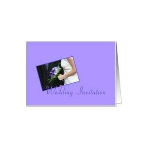  wedding Invitation   bride and purple bouquet Card Health 