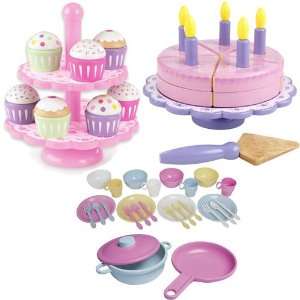  KidKraft Cupcake Stand Set Plus Birthday Cake and 27 Piece 
