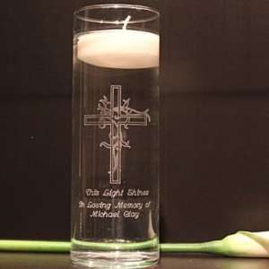    Bereavement Cross Floating Candle Memorial Vase