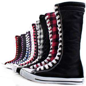   Ladies Flat Skater Punk Fashion Womens Skate Shoes Lace Up Boots
