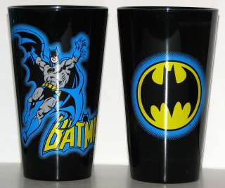 BLACK BATMAN GLASS PINT TUMBLER New Toonlabs  