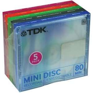   MD SG80MC5BH 80 Minute Audio Multi Color MiniDisc (5pk) Electronics