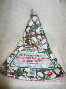   Christmas Santas Best Snowman Tree Skirt Tablecloth MIP 38 T23