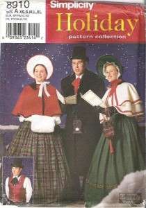 OOP Christmas Holiday Costume Sewing Pattern Adult Kids Simplicity 