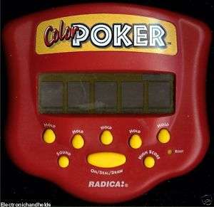 RADICA COLOR POKER ELECTRONIC HANDHELD TRAVEL TOY GAME  