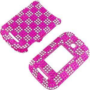 Rhinestones Protector Case for Motorola Rambler WX400, Pink Squares 