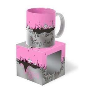  Las Vegas Coffee Mugs Bling It On Pink 4 pack Kitchen 