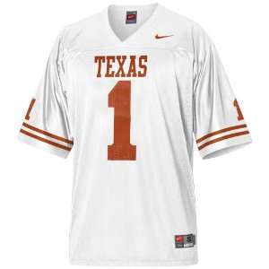  Nike Texas Longhorns #1 Replica Football Jersey   White 