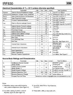 IRF830 Pb Free RoHS PWR MOSFET N Ch 4.5A 500V 1.5Ω  