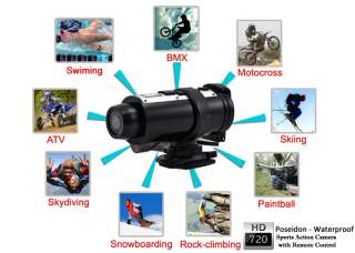 720P HD Waterproof Sports Acton Camera with Remote Control