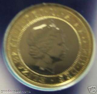 The other side of the coin features an effigy of Queen Elizabeth II.