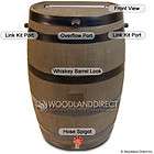 Flat Back Rain Barrel Woodgrain New  