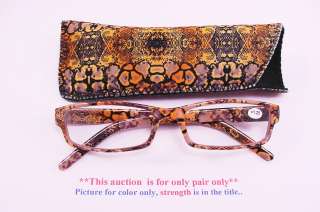 Spring Temple Colorful Reading Glasses w/case 1.25 R509  