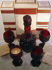 avon red glass decanters  