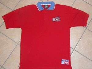 HOUSTON ROCKETS POLO SHIRT sewn embroidered logo RED L  