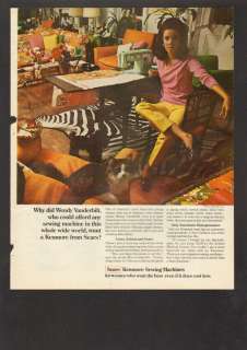 1969 Print Ad  Kenmore Sewing Machine Cat Lady Rug  