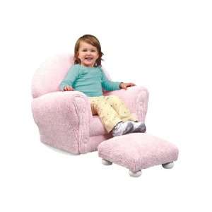 Pink Chenille Rocker and Ottoman 