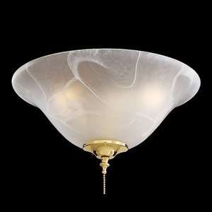   Fans K9363 Three Light Etched Marble Glass Bowl Light Kit Polished